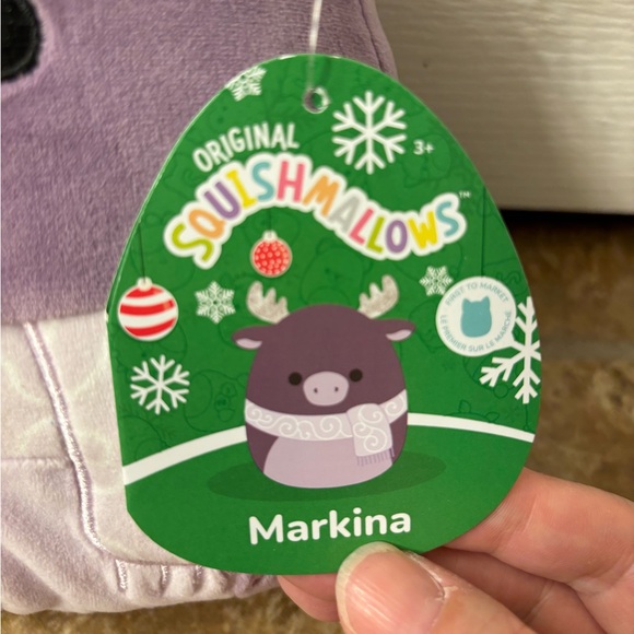 NWT Squishmallow 7” Markina the Purple Moose w/Lovely Scarf - Picture 2 of 5